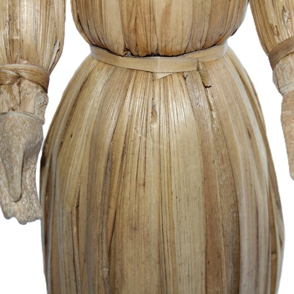 Vintage Rare Christmas Mary And Joseph Carved Cornhusk Wood Set Figures - Picture 11 of 16